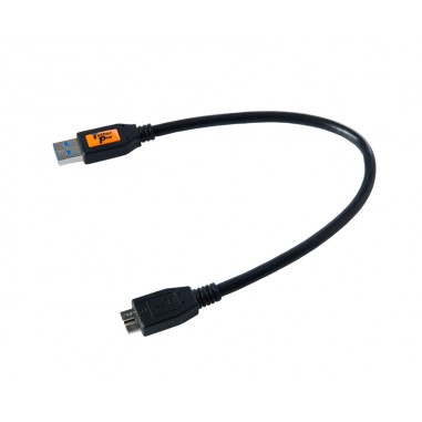 TetherTools CU5404BLK TetherPro USB 3.0 SuperSpeed Male A to Micro B 1' (0.3m) Cable Black