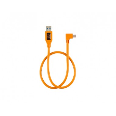 TetherTools CU51RT02-ORG TetherPro USB 2.0 to Mini-B 5-pin Right Angle Adapter "Pigtail", 20" (50cm), High-Visibilty Orange