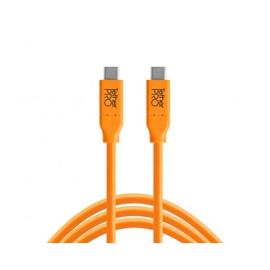 TetherTools CUC03-ORG TetherPro USB-C to USB-C, 3' (.9m) Orange Cable