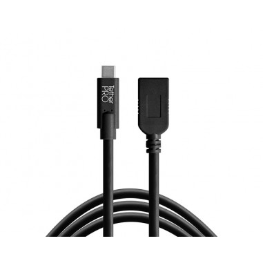 TetherTools CUCA415-BLK TetherPro USB-C to USB Female Adapter (extender), 15' (4.6m) Black Cable