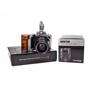 Pre-Owned Blackmagic Pocket Cinema Camera + Voigtlander 25mm f0.95 MFT Lens + Accessories
