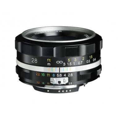 Voigtlander 28mm f2.8 Aspherical SL II-S Color-Skopar Nikon Fit Silver Lens