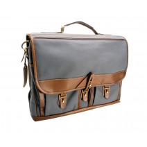 Fogg Specialist Bags-Fogg Baby Grand 13" Messenger Bag Grey Fabric with Havana Leather 