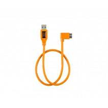 Tether Tools-TetherTools CU61RT02-ORG TetherPro USB 3.0 to USB 3.0 Micro-B Right Angle Adapter "Pigtail" Cable, 20" (50cm), High-Visibilty Orange