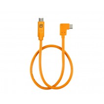 Tether Tools-Tether Tools TetherPro USB-C to USB-C Right Angle Adapter Pigtail 20" (50cm) High-Visibilty Orange