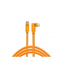 Tether Tools-TetherTools TetherPro USB-C to USB-C Right Angle Orange CUC15RT-ORG