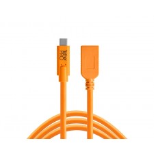 Tether Tools-TetherTools CUCA415-ORG TetherPro USB-C to USB Female Adapter (extender), 15' (4.6m) Orange Cable