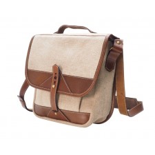 Fogg Specialist Bags-Fogg Can-Can Satchel Grey Fabric with Havana Leather