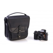 Fogg Specialist Bags-Fogg Lyre Satchel Black Fabric with Black Leather